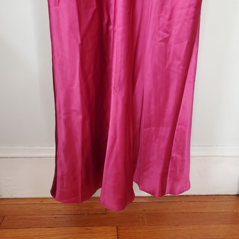 Reformation Anaiis Silk Maxi Dress Column Gown Hibiscus Tea Pink Size 8 - Picture 8 of 15